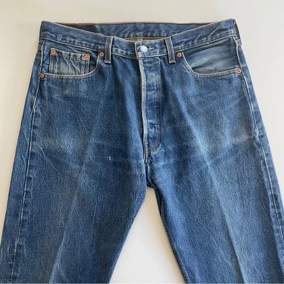 Vtg Levis 501 Button Fly Jeans Size 33x31 Actual 36x34 Tag Made In USA 1998 90s